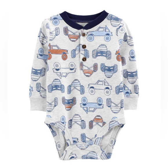 Carter's Boys 4 PC Bodysuit Pant Set, Trucks/Stripes/Solids Blue, 18 Months, NWT - Picture 10 of 13